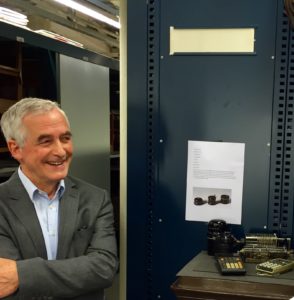 Rector Magnificus Karel Luyben in the heritage depot